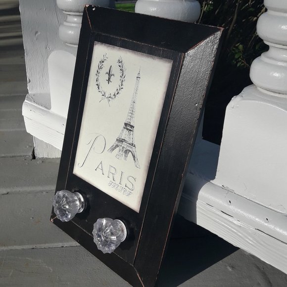 Crystal Door Knob Coat Rack Eiffel Tower Paris Theme Wall Hanging Hooks Jewelry - Picture 4 of 12